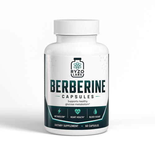Ryzo Labs Berberine HCl Supplement Bottle 60 Capsules Blood Sugar Metabolic Support