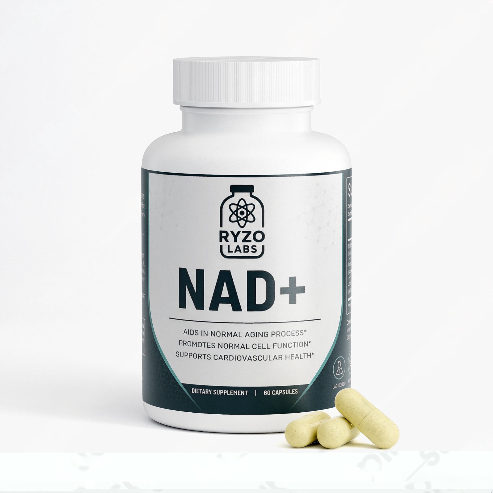 NAD+ supplement designed to increase cellular energy and metabolic function by Ryzo Labs