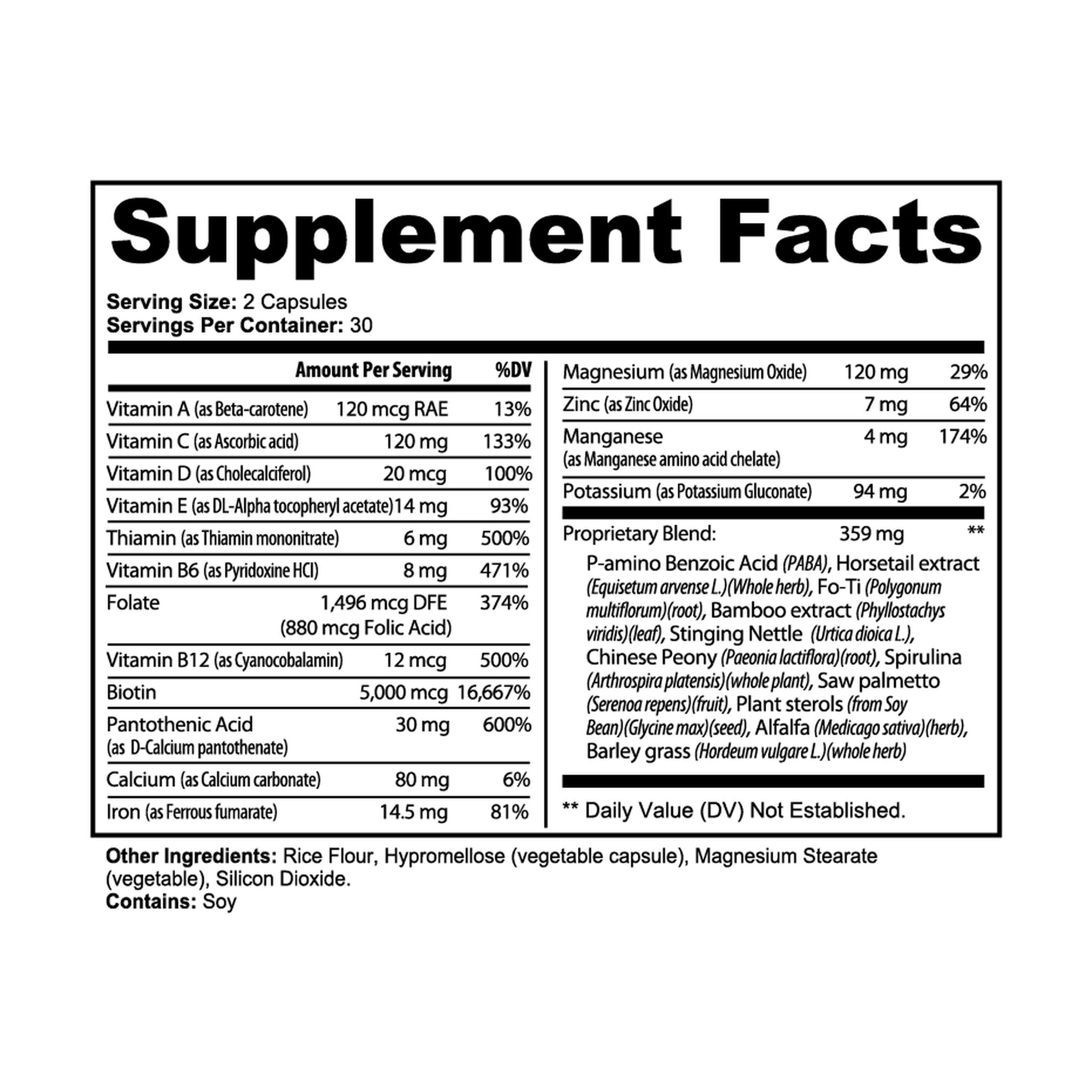 Hair growth, glowing skin, and nail strength supplement from Ryzo Labs