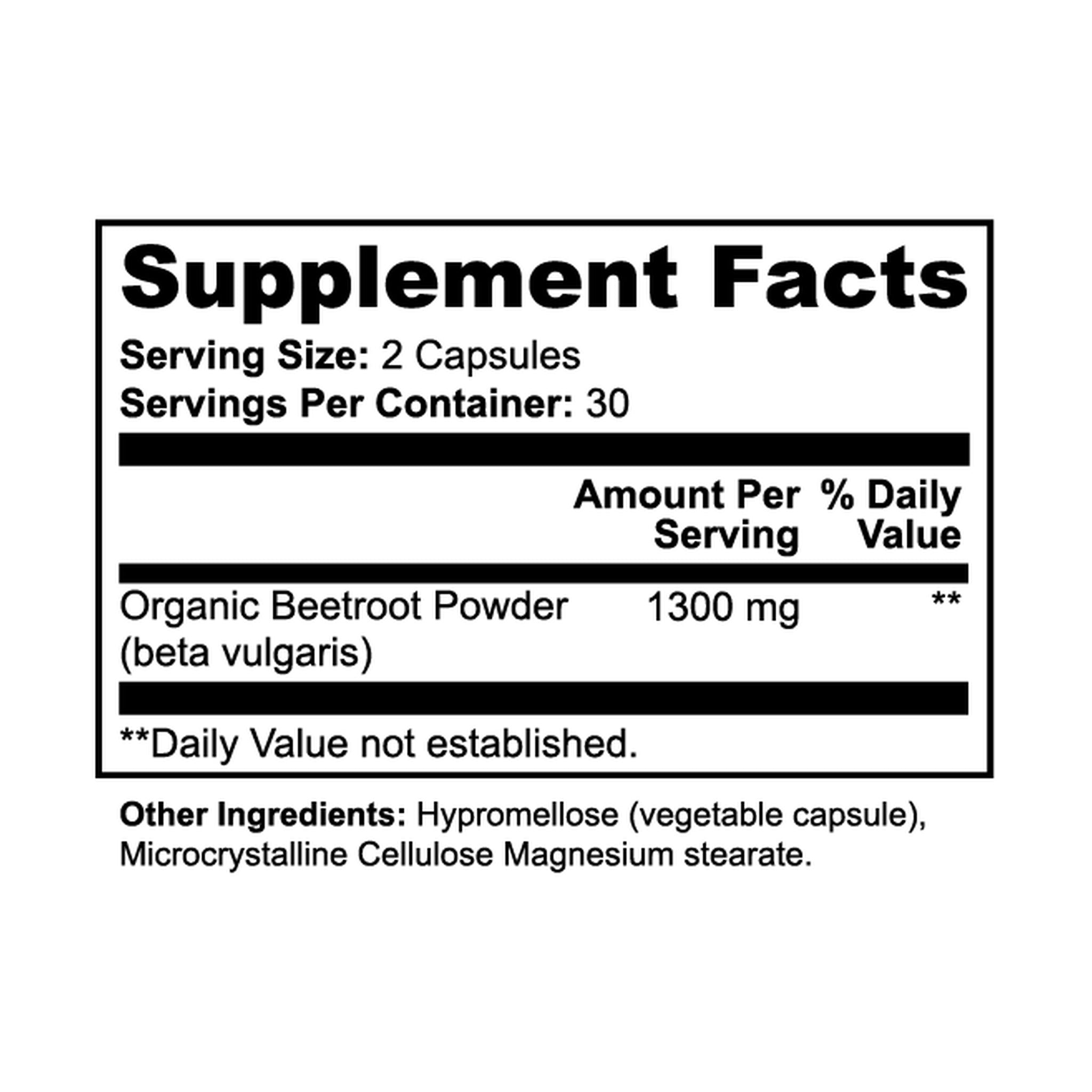 Ryzo Labs Beetroot Supplement Capsules Nitric Oxide Booster Blood Flow Vasodilation