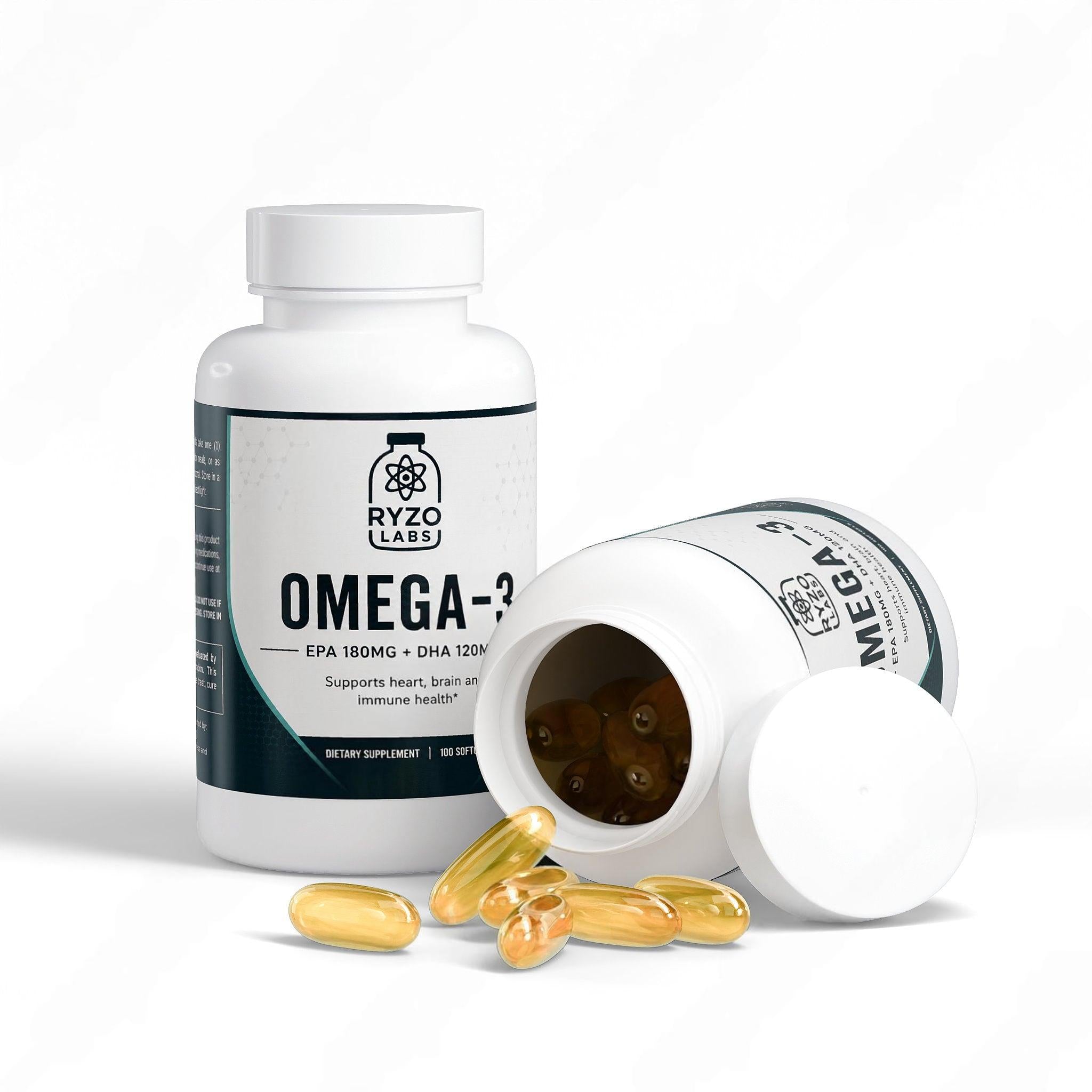 Daily fish oil supplement providing essential omega-3 benefits by Ryzo Labs