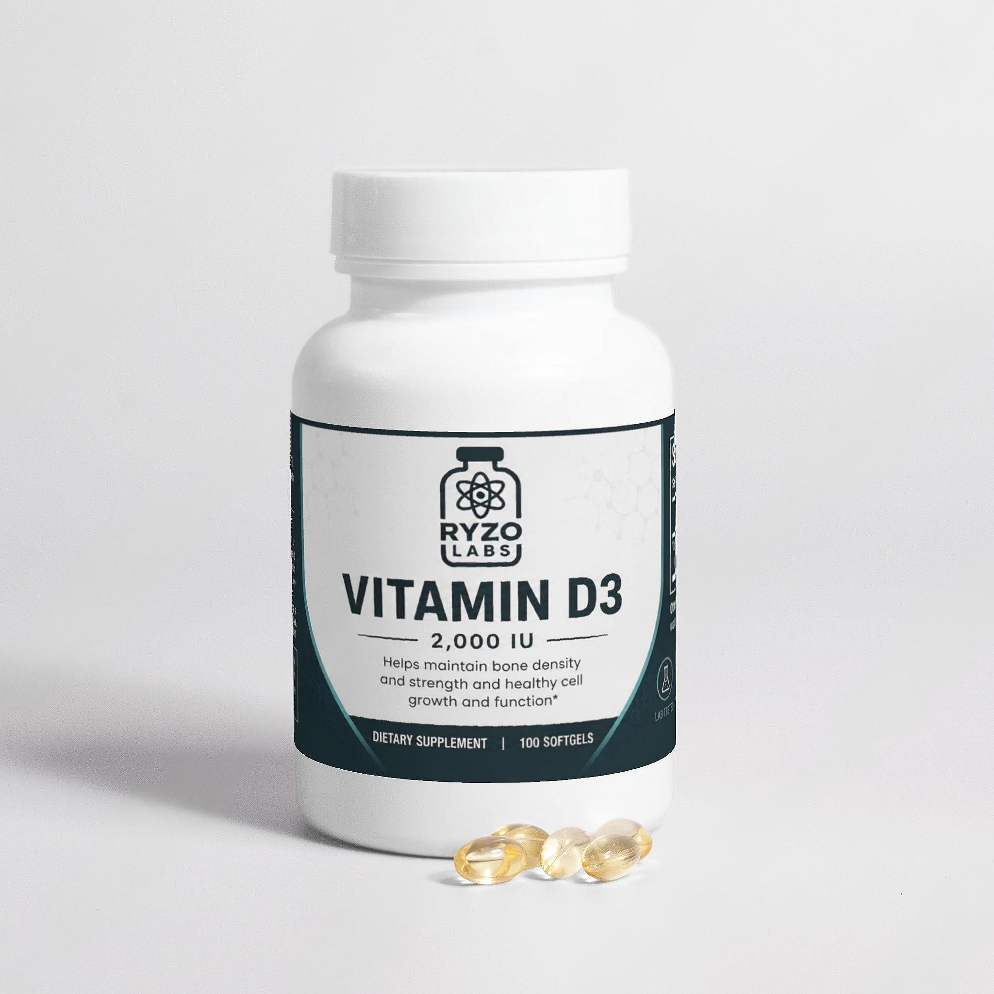 Vitamin D3 benefits including immune and mood support from Ryzo Labs