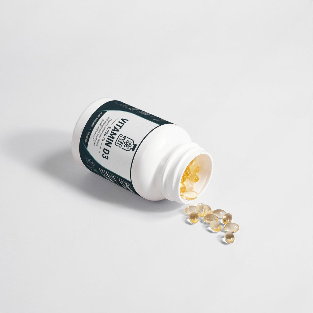 Daily vitamin D supplement to support overall health and wellness by Ryzo Labs