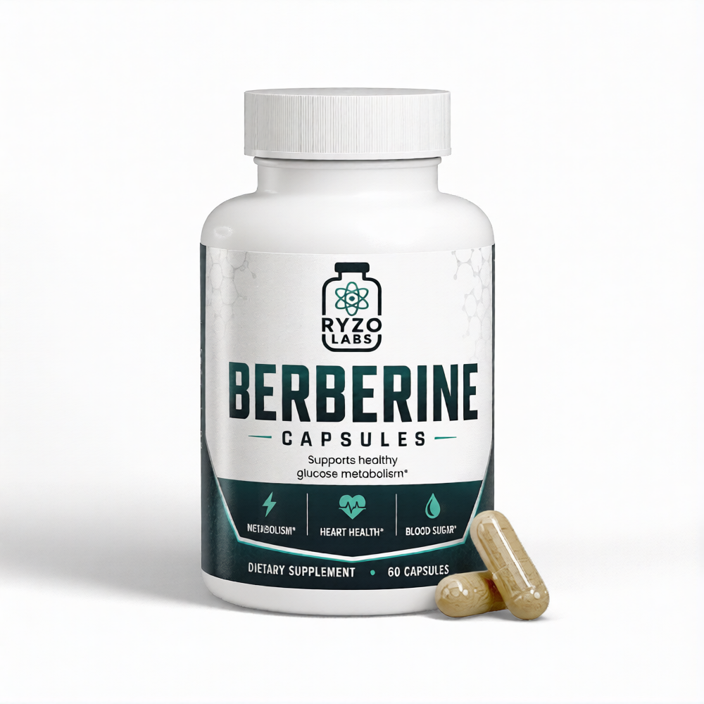 Ryzo Labs Berberine HCl 97 Percent Extract Capsules Clean Formula No Fillers USA Made